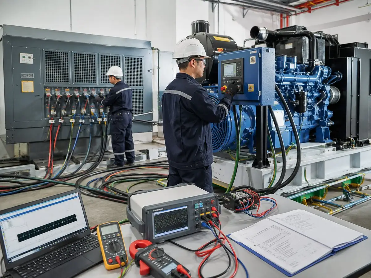 Generator load test and China-side verification evidence before shipment